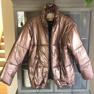 Rose gold puffer jacket